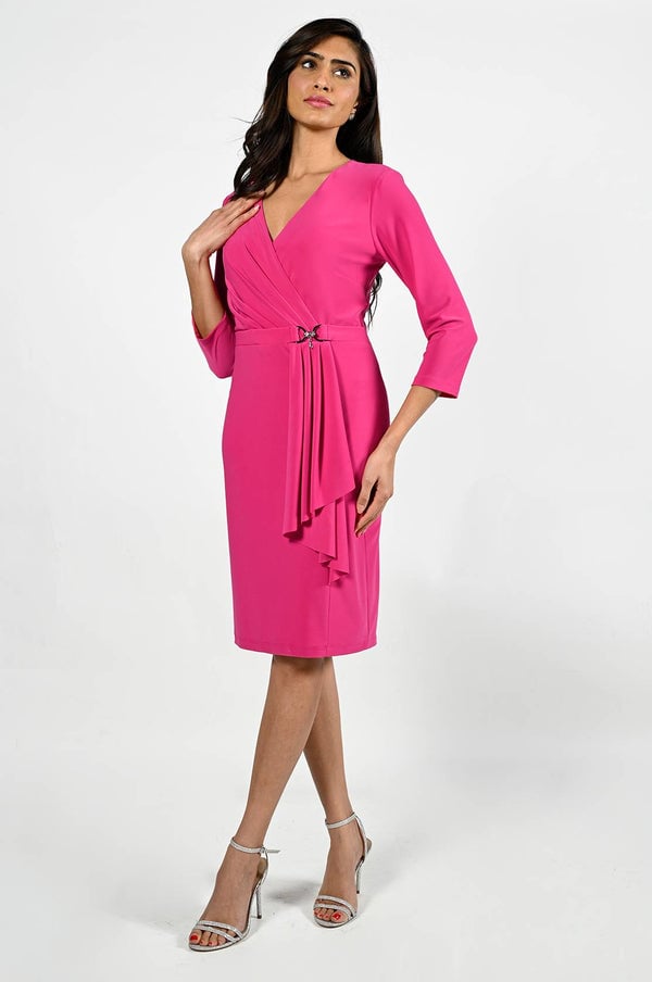 224061 hot pink dress, front view By Frank Lyman