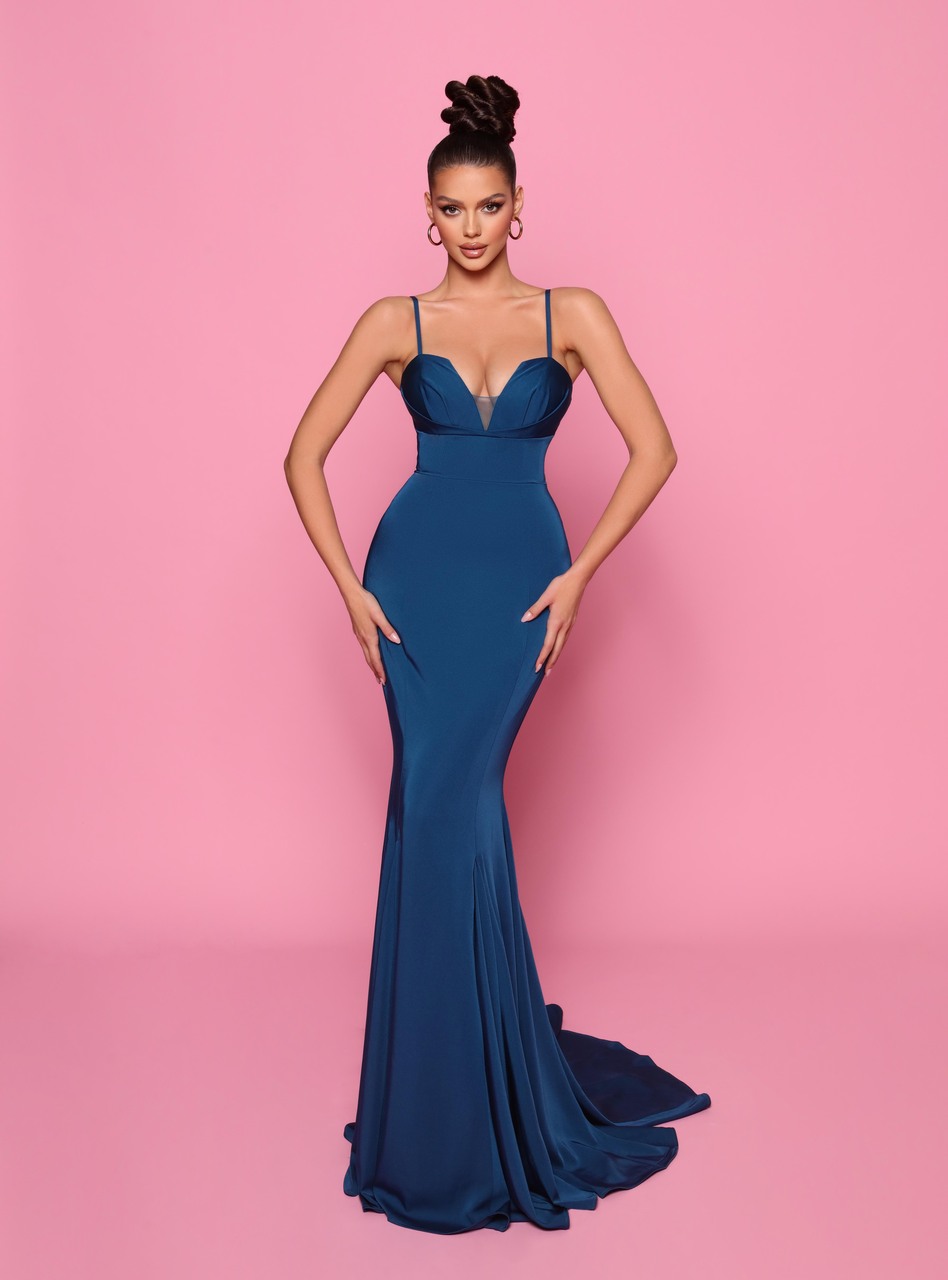 NICOLETTA NP146 GOWN Teal Front View